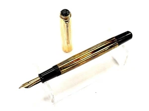 Penna stilografica Pelikan tartaruga marrone 500N penna M 14K 585 oro 1956 circa - Foto 1 di 6