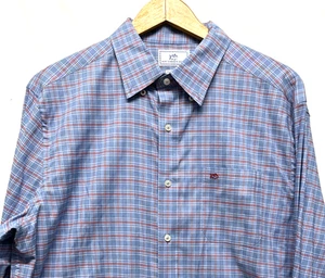 Southern Tide Men’s Large Classic Fit Button-Dow Plaid Shirt Blue Red - Picture 1 of 8