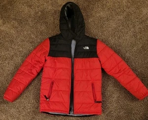 The North Face Jacket Boys XL Reversible Mount Chimbo Sherpa Hood Pocket Outdoor - Picture 1 of 18