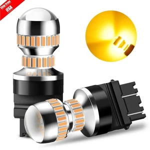 3157 T25 LED Turn Signal Light Bulbs Amber CANBUS Anti Hyper Flash Error Free A+ - Picture 1 of 22
