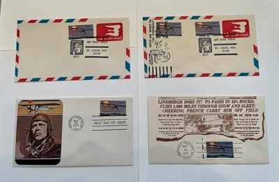 1977 Lindbergh 13c Stamp First Day Covers (2) & Commemoratives (2) - Image 1 of 4