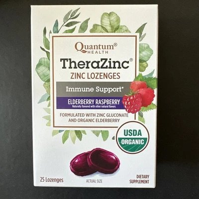 Quantum TheraZinc Apoyo Inmunológico, Saúco Frambuesa 25 Pastillas Foto 1 de 4