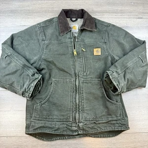 Carhartt Arctic Chore Sherpa Lined Canvas Duck Jacket Youth Medium (8) Green - Picture 1 of 18