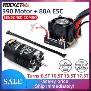 Rocket-RC Supersonic 390 Sensored Brushless Motor and 80A ESC for1/12 1/14 RCCar - Picture 1 of 16