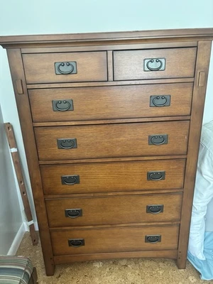 Stickley Style Mission Chest of Drawers Mid Century - Image 1 of 2