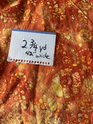 Shades of Orange Cotton Batik Style fabric 2-3/4 yards x 42" Preshrunk Sew Quilt - Image 1 of 2