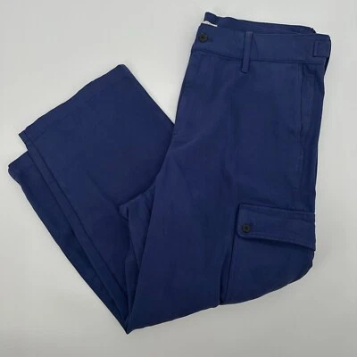 Vintage J. Crew Oarsmen Cargo Pants Men's 34 Purple Slash Pockets High Rise - Image 1 of 4