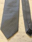 Mens Urban spirit black/white striped polyester classic tie 3.25&quot; wide 57&quot; long