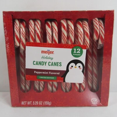 Paquete de 12 bastones de caramelo de menta rojo y blanco Meijer vacaciones Navidad septiembre 2026 Foto 1 de 4