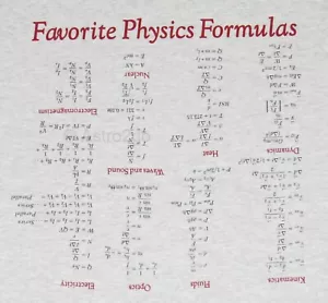 NUOVE FORMULE DI FISICA PREFERITE - T-shirt Upside Down Cheat Math Equations S-3XL - Foto 1 di 3