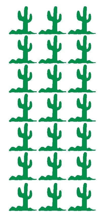 ORACAL 1-1/4" Green Cactus Stickers Western Desert Envelope Seals School arts Crafts