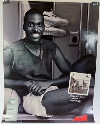Vintage 1986-87 Avia Sneakers John Salley Rookie Year Poster 23 X 17 NBA Detroit - Image 1 of 4