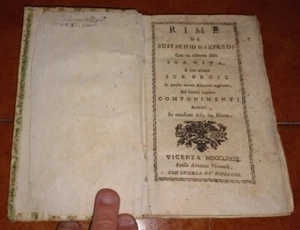Rime Di Eustache M Mit Ein Schmal Der Sein Leben E Bestimmte Prose 1779 - Bild 1 von 6