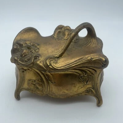 Art Nouveau Jewelry Casket Gift Box 20th Century Floral Trademark JB Signifies - Image 1 of 4