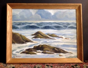 G.L. Williams Vintage Plein Air Kalifornien Küste Meereslandschaft Landschaft Gemälde - Bild 1 von 10