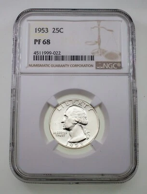 1953 25C Washington Quarter Proof Graded by NGC as PF68 - Image 1 of 4