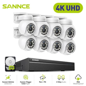 SANNCE 8CH 4K NVR 8MP POE Security Camera System PT Auto Tracking Two Way Audio - Picture 1 of 19