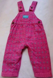 12 Months Vintage Girls OshKosh B'gosh Overalls Pink *Blue Daisies* - Picture 1 of 20