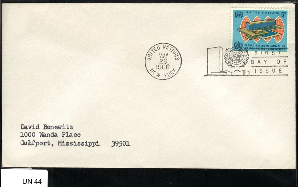 SAVOYSTAMPS – UN FDC CACHET– 1965 – WHO HEADQUARTERS LOT# 44 - Image 1 of 1