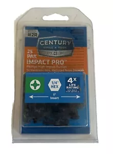 Century Drill & Tool #2R Phillips Impact Pro Screwdriver Bits Hex 25 pk #70525 - Picture 1 of 2