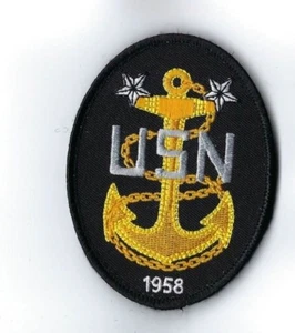 Master Chief Petty Officer patch USN MCPO E-9 Navy 5 1/4 x 3 5/8 - Picture 1 of 3