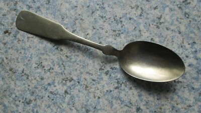 Coin Nickel Spoon 5 7/8" long  1870's ? Nickel Silver  co. #50 - Image 1 of 4