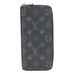 USED LOUIS VUITTON Purse Zippy Wallet Vertical M62295 Monogram Eclipse black... - Picture 1 of 15