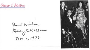 GEORGE WALLACE | GOVERNOR ALABAMA | SIGNED CARD