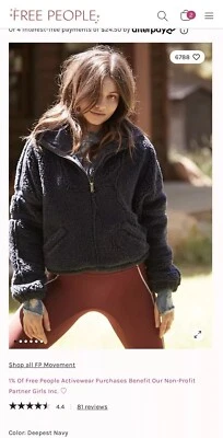 Nuevo con etiquetas Vellón Free People Nantucket en Azul Marino Profundo XS Foto 1 de 4