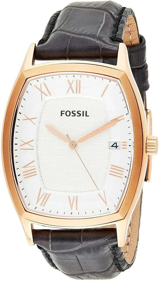 Men's Fossil Ansel Black Leather Band Watch FS4739