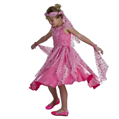 Child Girl's Jolie Actress Belly Dancer Halloween Costume Pink Dress Headband S - Image 1 of 2