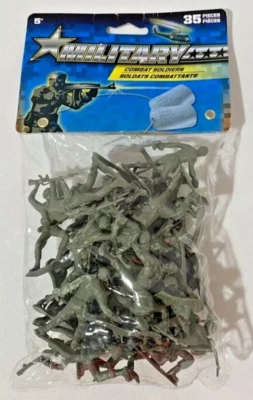 Military Combat Soliders 35 Piece Set Green & Tan In Color 2 Inch Tall Plastic - Image 1 of 2