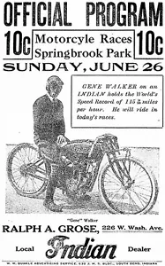 Gare motociclistiche 1921 - Springbrook Park - South Bend IN - Poster copertina programma - Foto 1 di 1