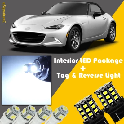 9 x LED blanco interior + equipamiento de luz de marcha atrás para Mazda MX5 Miata 2016-2019 Foto 1 de 4