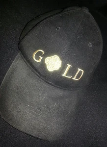 baseball cap / baseball hat, black, unisex, gold, adjustable, 100% cotton, cute! - Picture 1 of 1