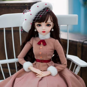 1/3 BJD Puppe Spielzeug 60 cm groß weiblicher Gelenkkörper Puppe mit Outfits elegant komplettes Set - Bild 1 von 12