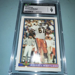 1991 Bowman Russell Maryland RC Rookie. PSA 9. Pop 3. Dallas Cowboys. U Of Miami - Picture 1 of 2
