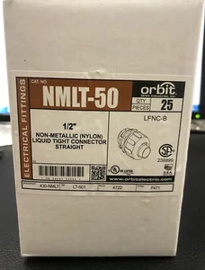 1/2" NO METÁLICO (NAILON) CONECTOR LÍQUIDO APRETADO RECTO (CAJA DE 25 PIEZAS) - Imagen 1 de 2