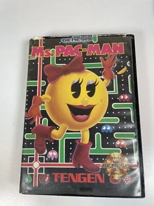 MS. PAC-MAN Sega Genesis game with Case! Authentic Tengen TESTED - Picture 1 of 3