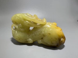 3.6 inch Chinese Antique jade dragon beast statues - Picture 1 of 11