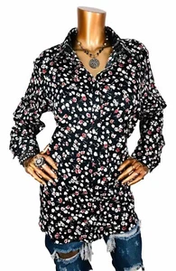 Chaps by Ralph Lauren 0X Plus Top NWT $65 Floral No-Iron Logo Button Up Shirt - Picture 1 of 10