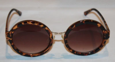 винтажные круглые коричневые черепаховые солнцезащитные очки Express - Изображение 1 из 4