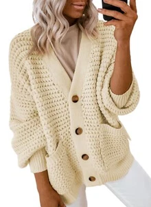 Womens Oversized Open Front Cardigan Sweaters for Women 2025 Fashion Ladies F... - Picture 1 of 6