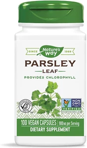 Nature's Way Parsley Leaf Provides Chlorophyll, Premium Herbal 100 Vegan Capsule - Picture 1 of 8