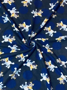 Bulk 4.8 Metres Fabric Bluey Toss Print 100% Cotton Knit Jersey 155cm Wide - Picture 1 of 3