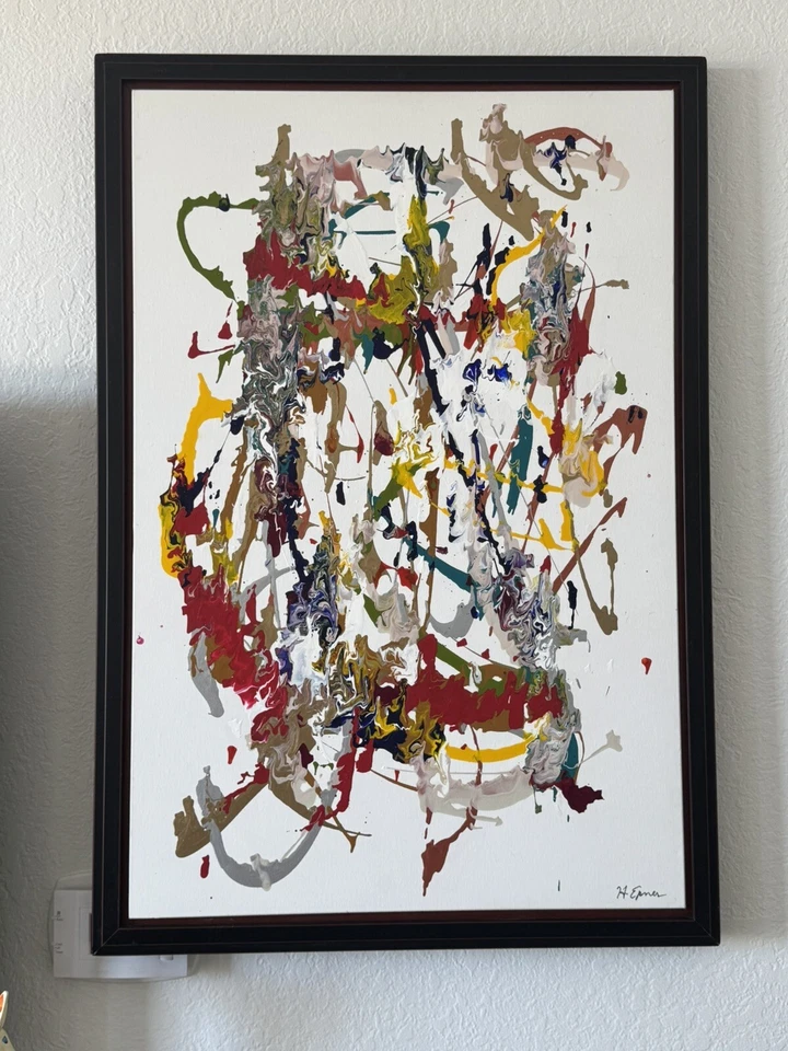 HILDA EPNER - LOOSE FOOT AND DANCING FREE - Jackson Pollock  Style - 27x40” - Image 1 of 4