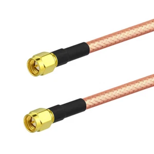 2-Pack SMA Male to SMA Male RG400 Double Shielded Coaxial Pigtail Cable 1 meter - Picture 1 of 2