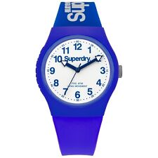 Superdry Unisex 3 Hands Blue Silicone Strap Watch SYG164U