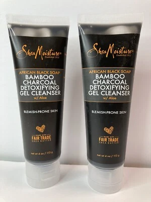 Shea Moisture Gel Cleanser African Black Soap Detoxifying Aloe 4 oz Lot of 2 - Image 1 of 3