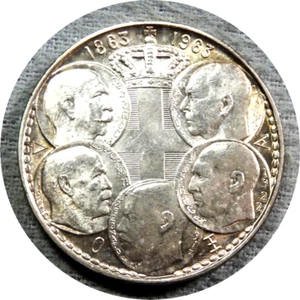 Elfe Griechenland Königreich 30 Drachmen 1963 5 Könige Hundertjahrfeier Königreich Silber - Bild 1 von 2